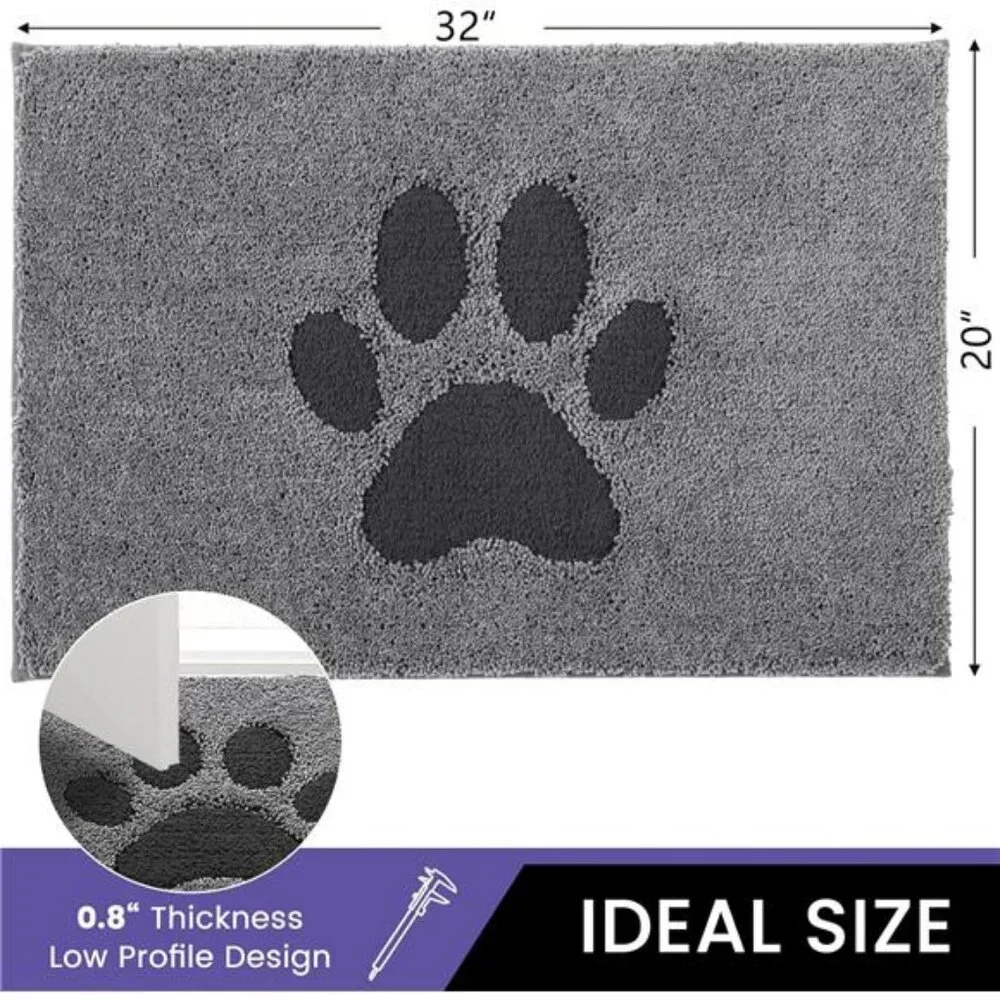 Door Mat Indoor, Dog Mats for Muddy Paws Super Absorbent, Low-Profile Entryway